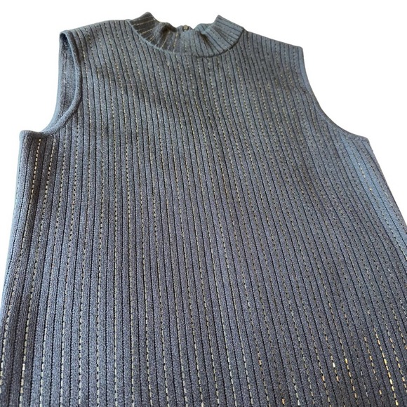 St John - sleeveless sequin black sweater Dress with mock turtleneck, size:12 - Picture 7 of 14